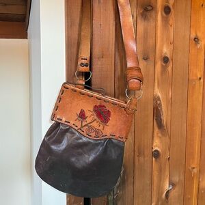 Two toned vintage Leather Women Bag